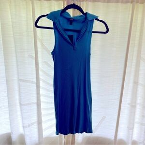 Collared zipper mini dress